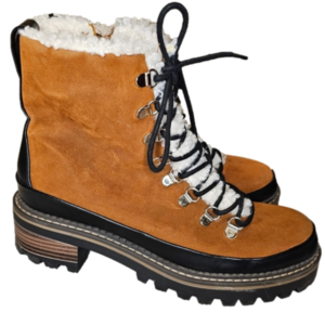 Madden NYC Prange brown heeled boot with Sherpa detail Size 10